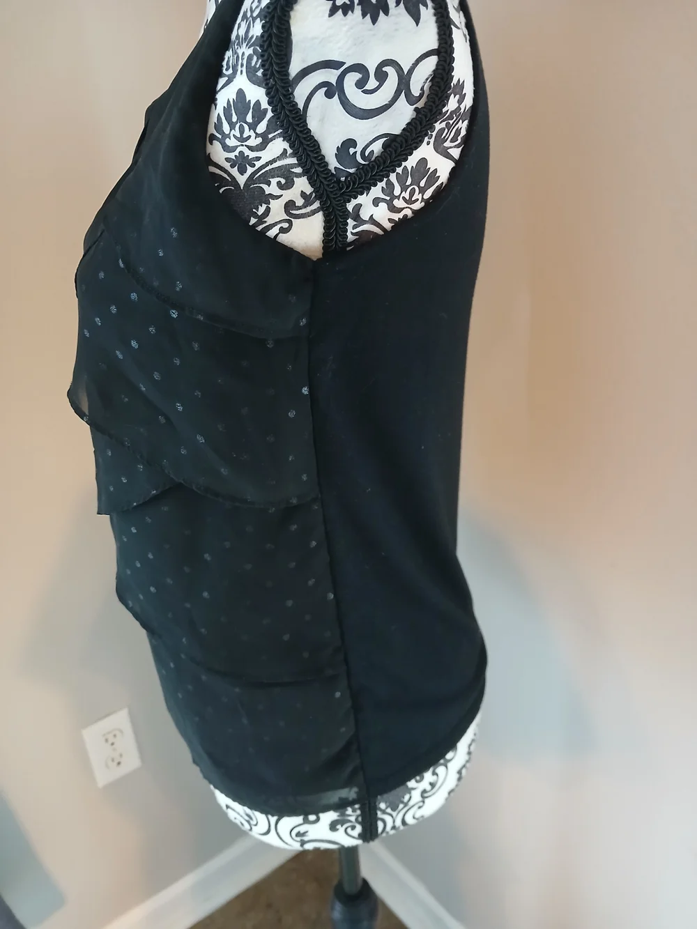 Covington Black Layered Sleeveless Blouse